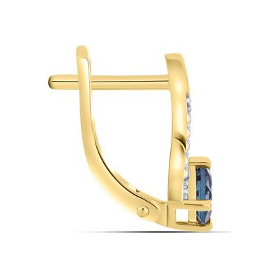 BUY 14K GOLD WITH LONDON BLUE TOPAZ GEMSTONE EARRING